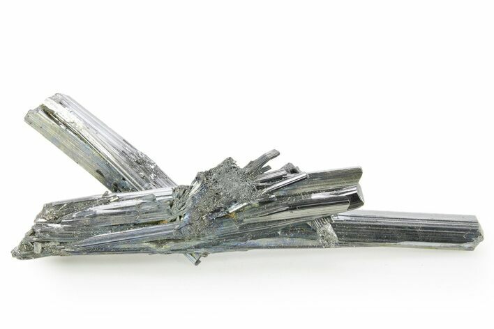Very Lustrous Metallic Stibnite Crystals - Jiangxi, China #365320